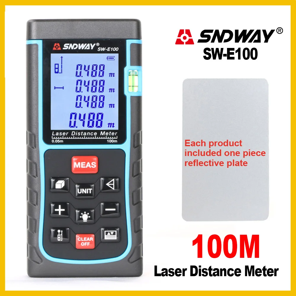 SNDWAY Rangefinder Handheld Laser Distance Meter Range Finder Hand Tool Tape Trena Ruler Tester SW-E40/50/60/70/80/100/120/150 SNDWAY Rangefinder Handheld Laser Distance Meter Range Finder Hand Tool Tape Trena Ruler Tester SW-E40/50/60/70/80/100/120/150