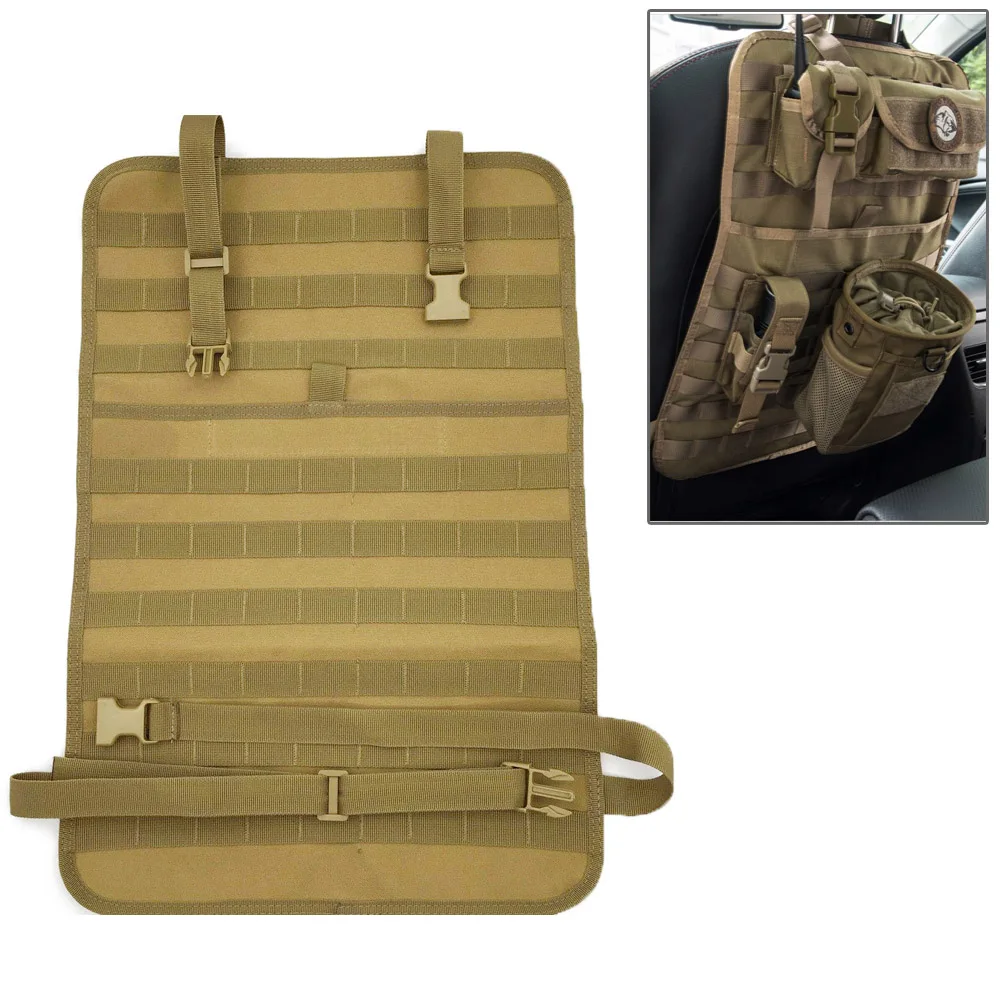 

Tactical MOLLE Car Seat Back Organizer Vehicle Panel Car Seat Cover Protector Universal Fit Nylon Hunting Bag