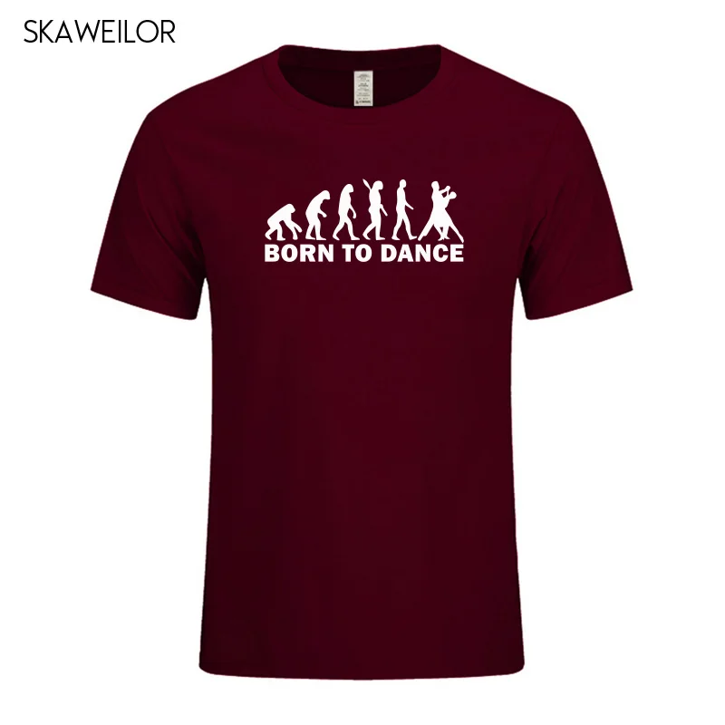 Мужские футболки с принтом Born to Dance Хлопковая мужская футболка коротким рукавом и