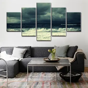 

Giclee Canvas Printed Raging Tempest Sea Photo Wall Art Painting for Home Office Wall Decor Artwork Picture Dropship Customized