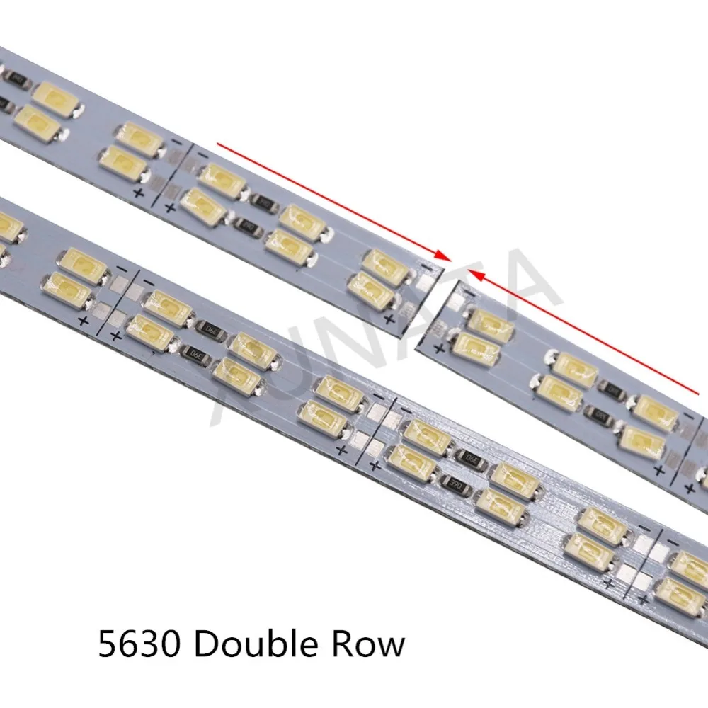 Корейский чип SMD 8520/5630 светодиодный светильник двухрядный 120 светодиодов/м жесткий брусок 25 см 50 см холодный белый светодиод