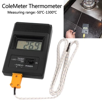 

LCD Digital Thermometer Industrial Thermo Detector Centigrade & Thermocouple Probe For Lab Factory Use thermocouple probe