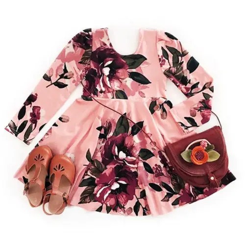 

Cute Pink Kids Baby Girl Clothes Christmas Party Floral Tulle Dress Xmas Outfit Dresses