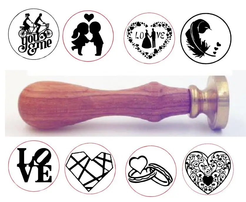 1pc Wedding romantic love Ring Wax Seal Stamp Retro Antique Sealing Wax