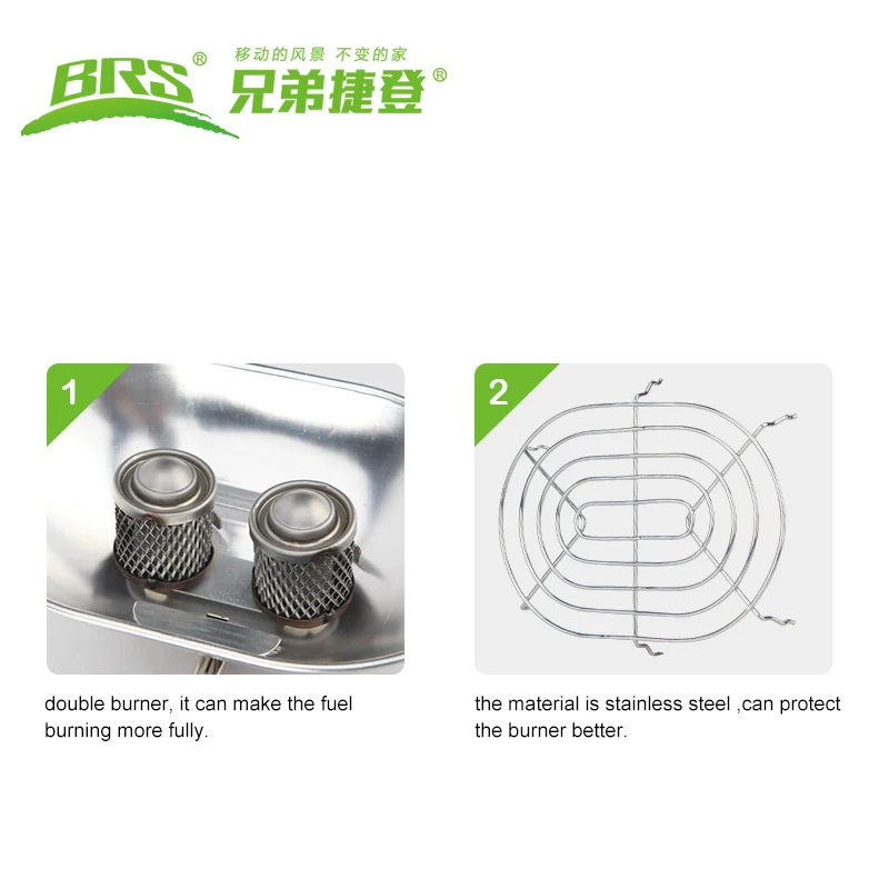 Brs портативный двойной горелки нагревательная плита Открытый Кемпинг Рыбалка инфракрасный луч газовый нагреватель