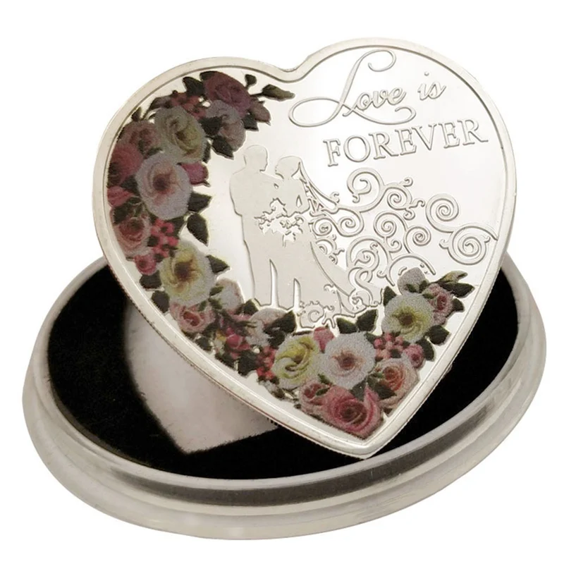 В форме сердца Роза любитель свадьбы памятные монеты ремесла подарок на день Святого Валентина памятная монета украшение дома
