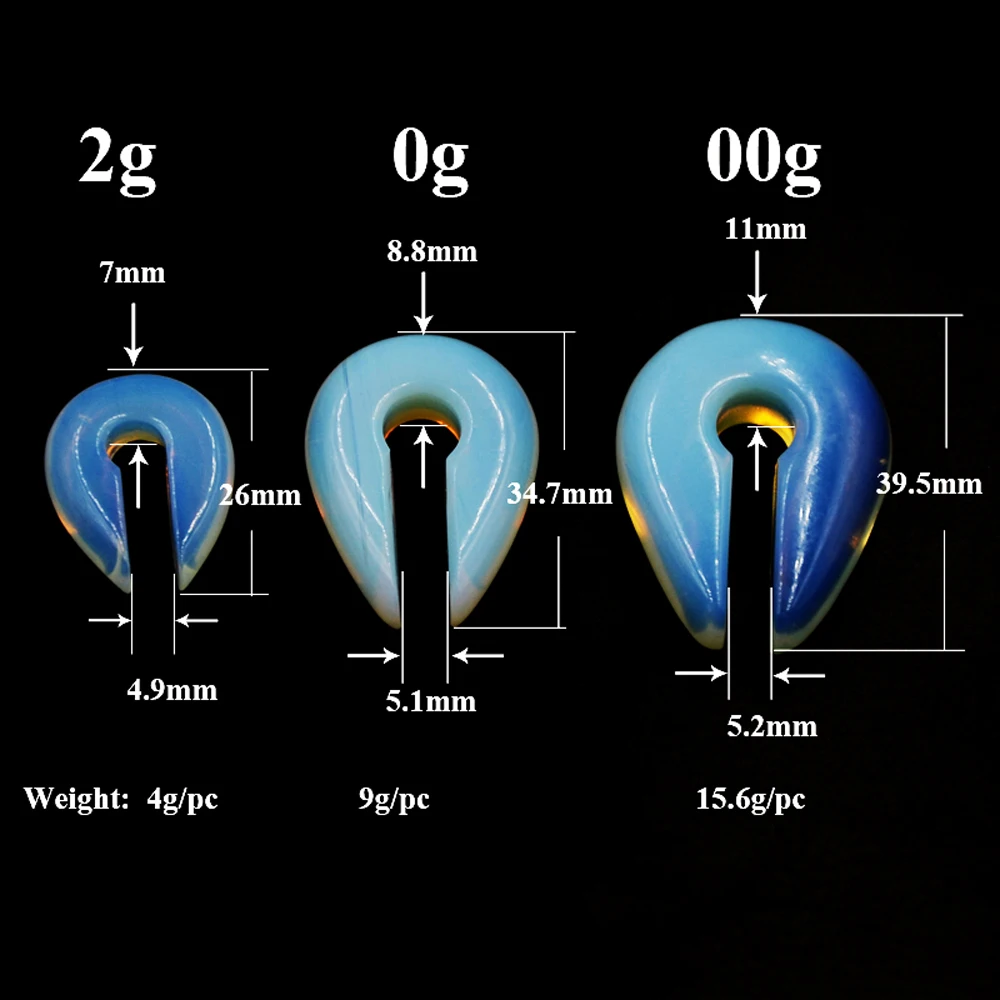 1 пара Опалит, камень, вес ушей, Замочная скважина, ушные датчики 6 мм, 8 мм, 10 мм, ушной тоннель, ювелирные изделия с расширителем для тела, пирсинг серьги