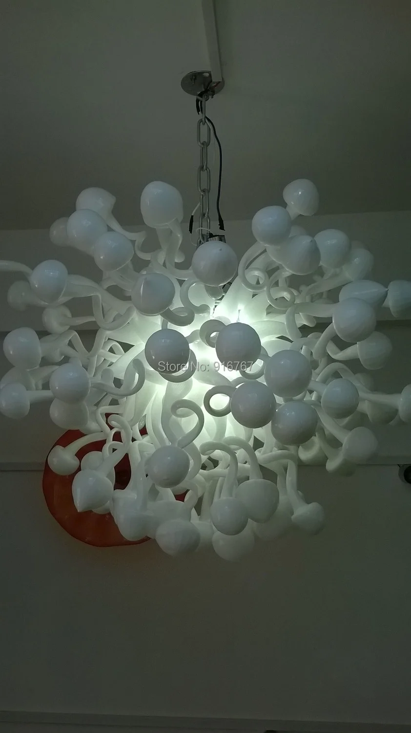 Spedizione gratuita bianco lampadario in vetro di arte moderna in ...