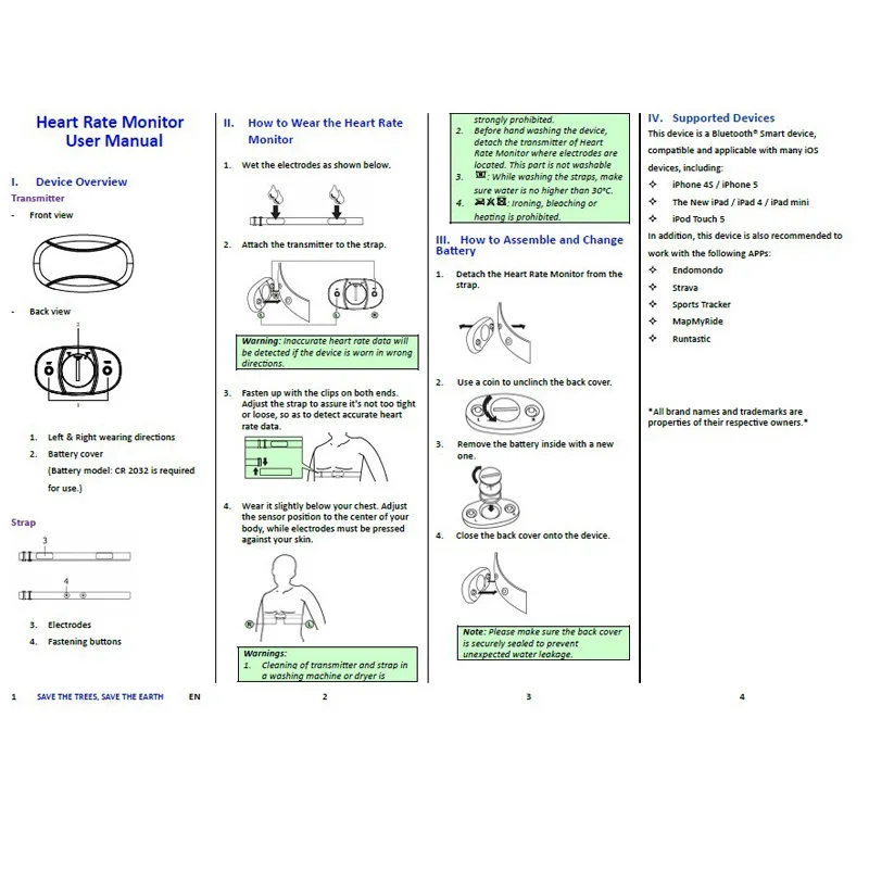 16 Heart Rate Monitor Sensor Strap Chest Belt for Wahoo Strava Runtastic Endomondo Heart Rate Belt for Bluetooth Heart Rate Belt