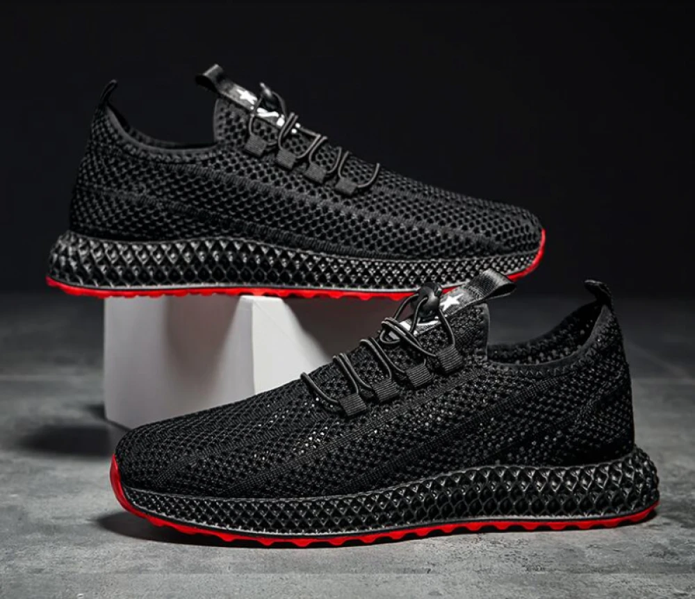Men Shoes Summer Sneakers Breathable Casual Shoes Fashion Lace up Mens Mesh Flats Shoe Lightweight Walking Shoes