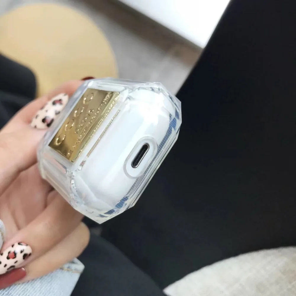 Perfume bottle Silicone Case For Airpods 1/2 Earphone Protective Luxury Shockproof Trend TPU Silicone Box Luxury