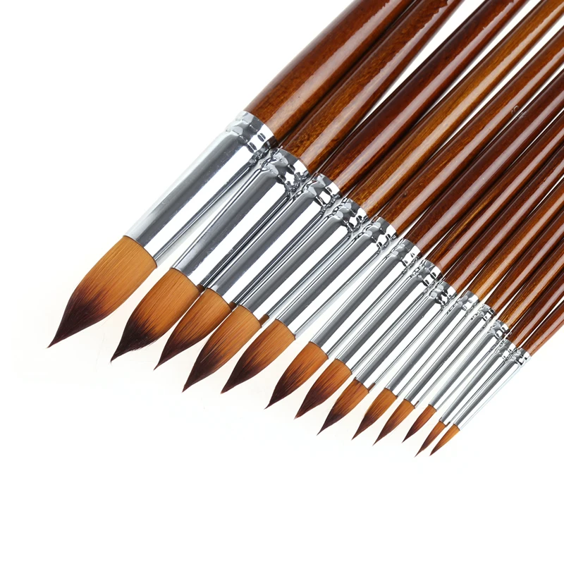 Kopen 13 stks set Verschillende Grootte Kunstenaar Fijne Nylon Haar Kwast Set Voor Aquarel Acryl Olieverfschilderij Borstels Tekening Art Leveranties
