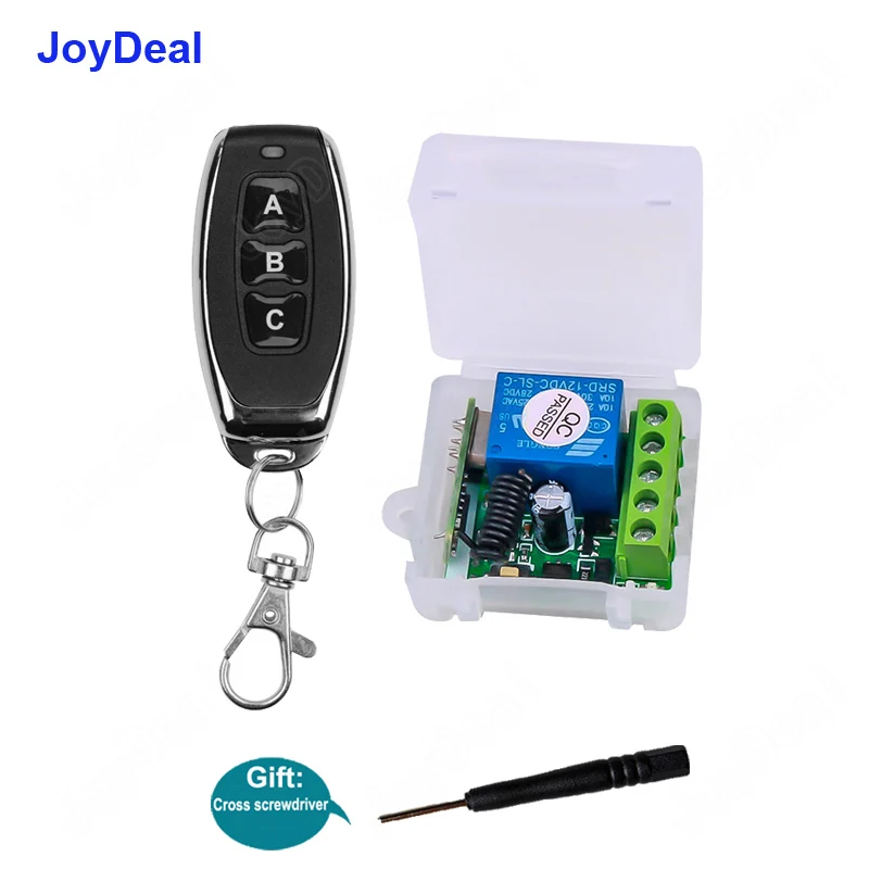 

Joydeal 433 MHz Wireless RF DC 12V 1CH Remote Control Switch Receiver Module and RF Transmitter Car Electronic Lock Door Control