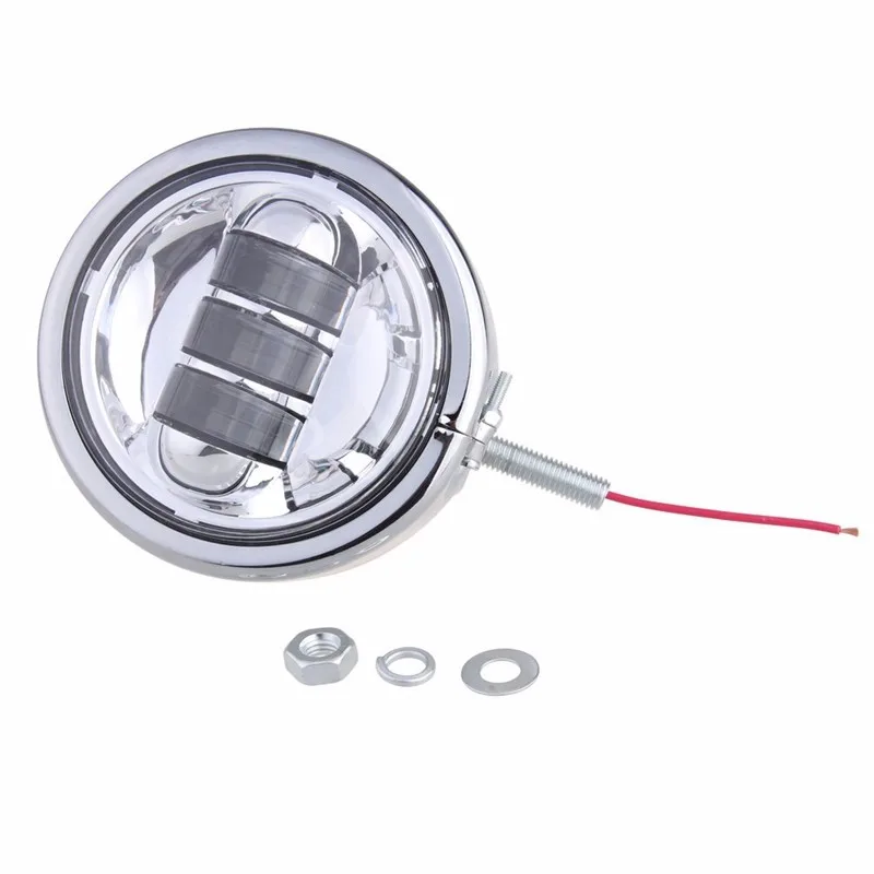 4.5inch Chrome CREE LED Auxiliary Spot Fog Passing Light Lamp with Housing Ring Mount Bracket for Harley Touring Electra Glide Daymaker Fog Lights Projector Spotlight c