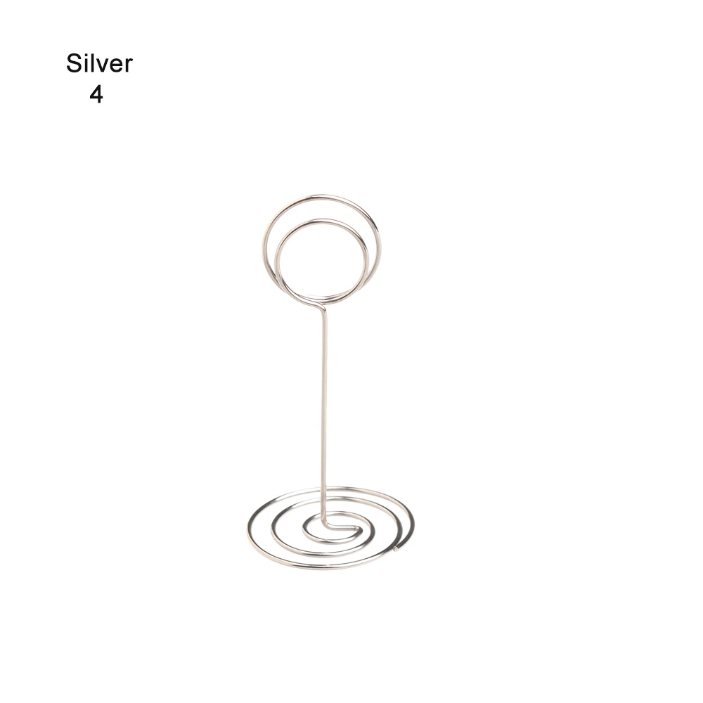 4 styleCool украшение для свадебной вечеринки, настольный металлический держатель для карт, романтическое сердце, зажим для фотографий, подставка для стола, вечерние принадлежности - Цвет: silver 4