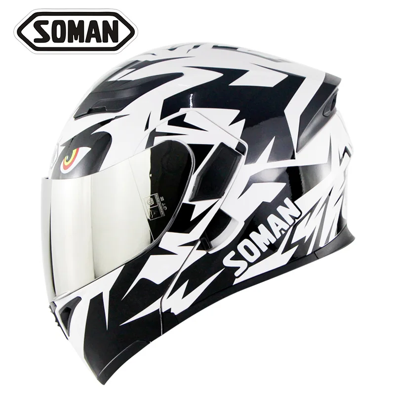 

SOMAN SkyEye 955 Double Lens Motorcycle Helmets With Replaceable Outer Visors Model K5 Flip up Motorbike Capacetes Casco DOT