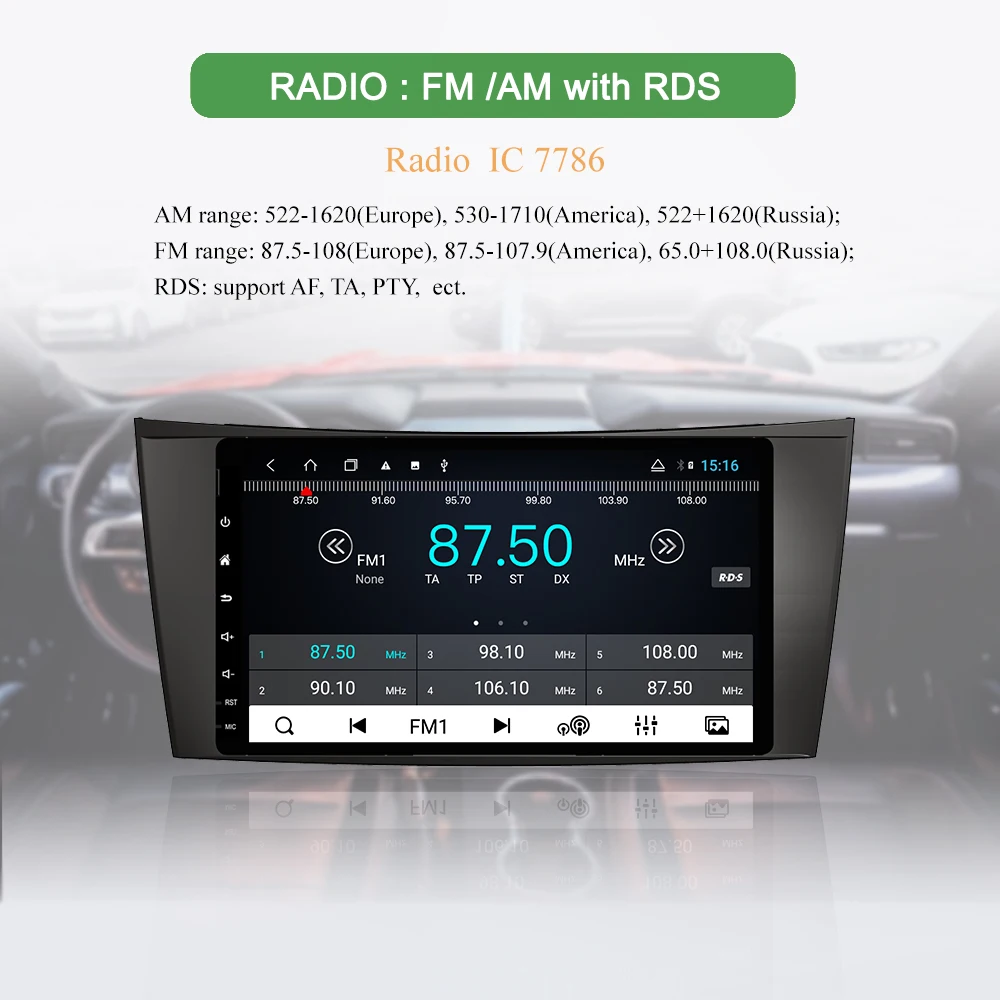 Excellent BONROAD Android Car Multimedia Player Stereo For For Mercedes/Benz/E-Class/W211 W219 W463 CLS350 CLS500 CLS55 E200 E220 E240 E27 3