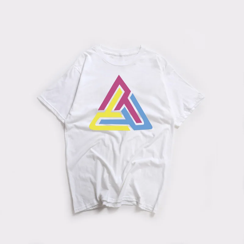 

New Summer Man'S T Shirt Brand BLACK PYRAMID Hip Hop T-Shirt Men Cotton Colorful Triangle Print Chris Brown Hip Hop Tees Tops