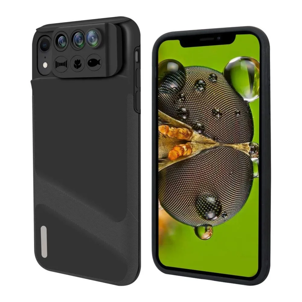 

3 in 1 Brand New Phone Camera Lens Kit Fisheye Super Wide Angle Macro Lens with Phone Protective Case Cover for Apple iPhone XR