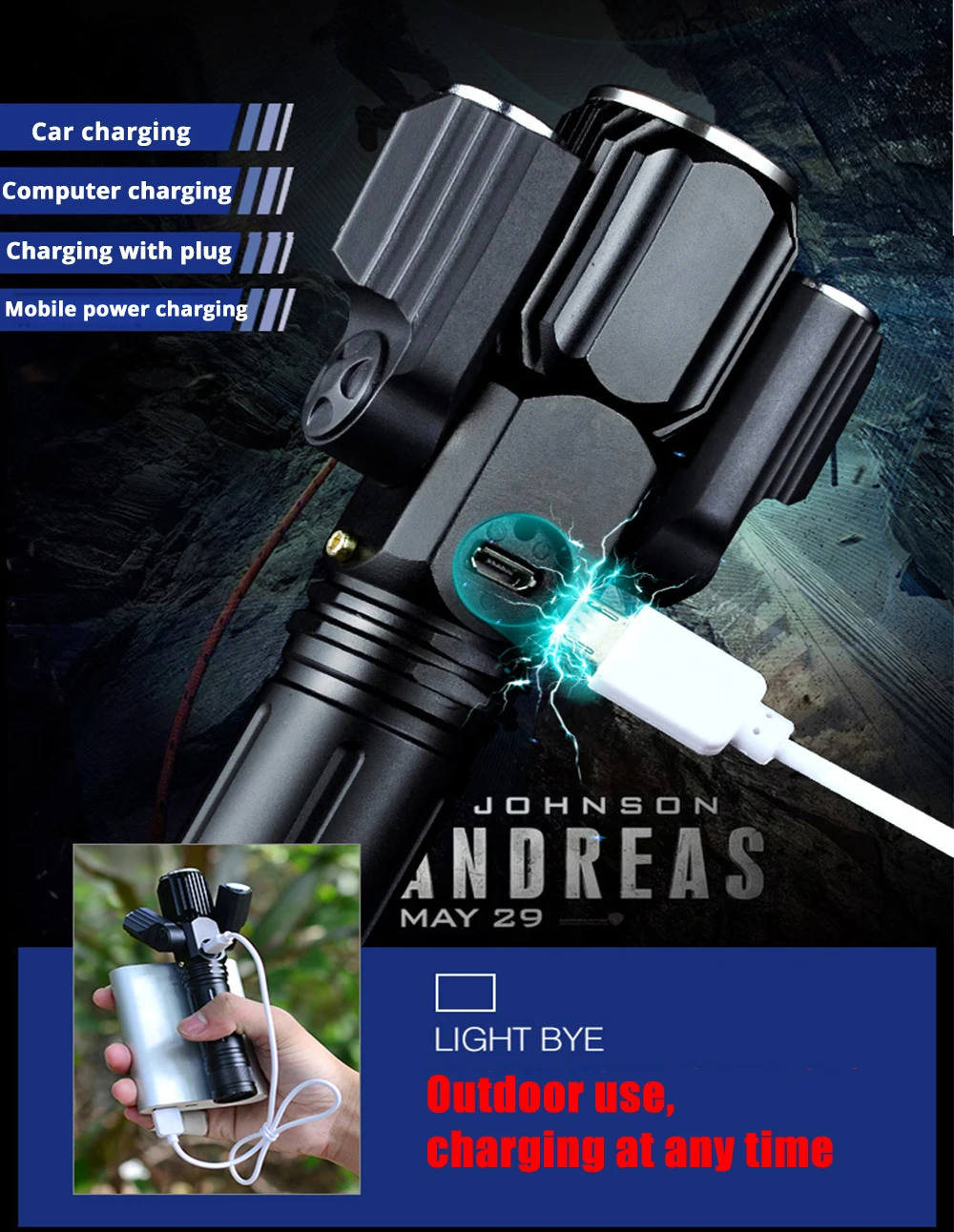 Excellent USB charging bicycle light 4 lighting mode super bright LED three lamp flashlight high quality waterproof bike accessories 11 Excellent USB charging bicycle light 4 lighting mode super bright LED three lamp flashlight high quality waterproof bike accessories 11