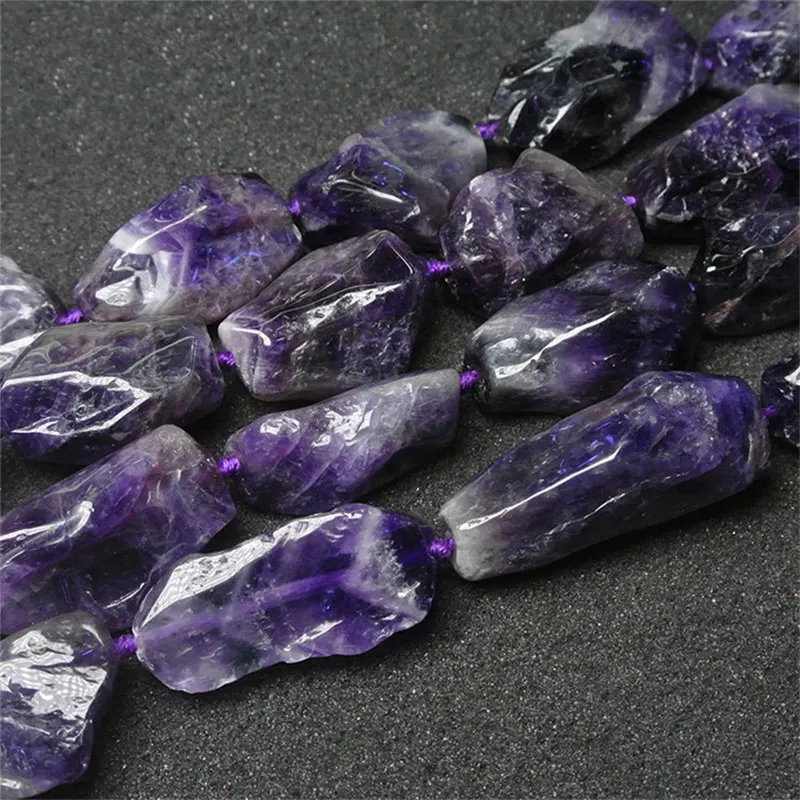 

23x45mm Natural Freeform Purple Amethysts Beads For Jewelry Making Beads Bracelets Necklace 15'' Needlework DIY Beads Trinket
