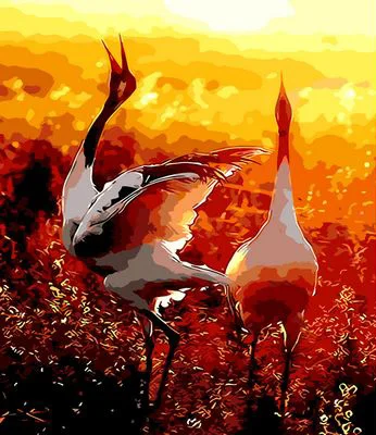 Frameless picture on wall acrylic Oil painting By Numbers abstract drawing by numbers unique gift paint swan | Дом и сад
