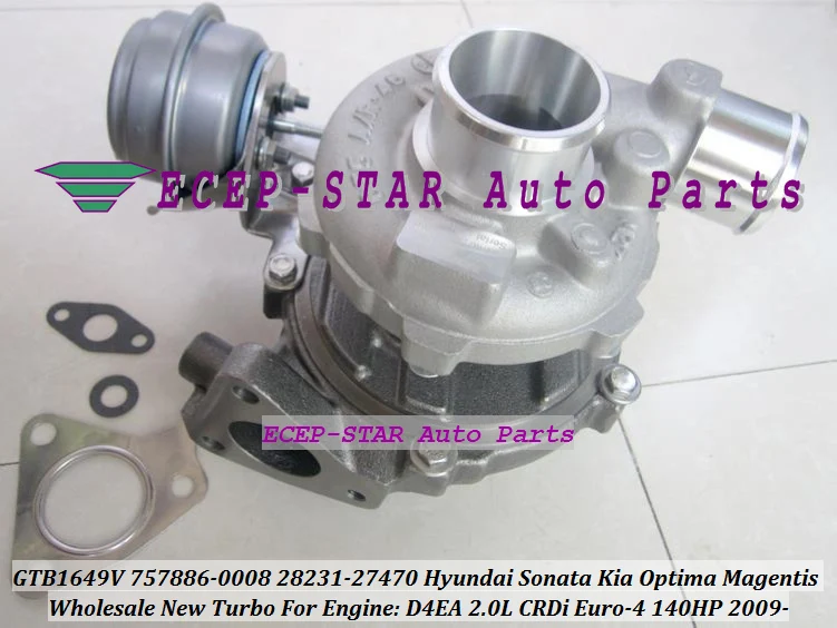 Турбокомпрессор GTB1649V 757886-5008S 757886 28231-27470 Turbo для HYUNDAI Sonata KIA Magentis OPTIMA 2.0L CRDi D4EA E4 140HP |