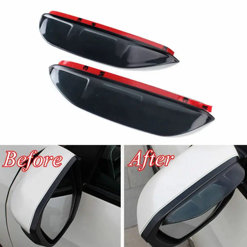 

2pcs Car Rearview Side Door Mirror Rain Guard Visor Shade Trim Wing Sticker For Honda Civic 2016-2018