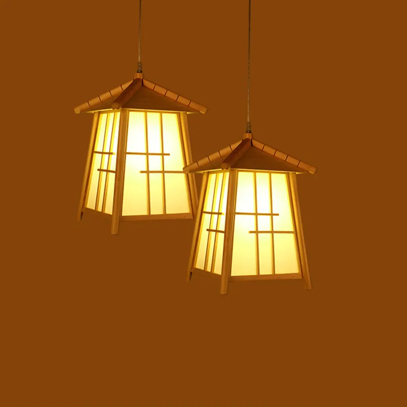 

2017New Personalized Led Pendant Lights Living Room Dining Room Solid Wood Cage Pendant Lamps American Rustic Lamps