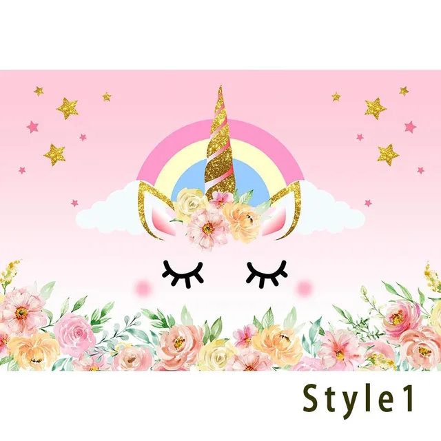 unicorn backdrop rainbow flower