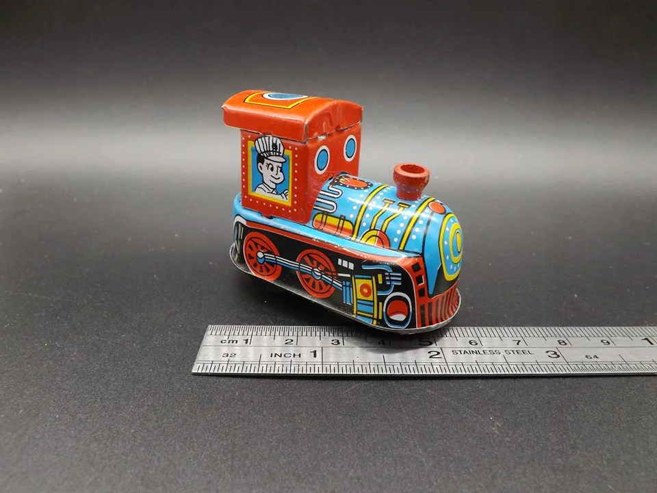 Винтаж металлическая банка локомотив Заводной ветер игрушка коллекционная подарок малыш поезд