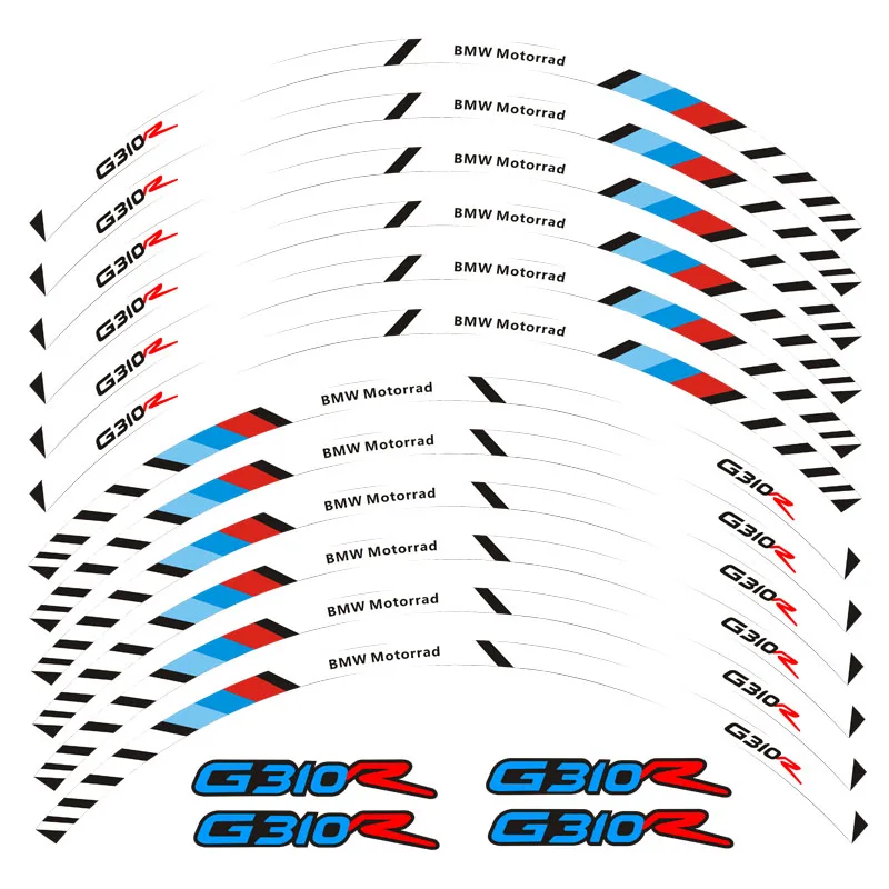 Новинка, высокое качество, 12 шт., подходят для мотоцикла, колеса, стикер, полоса, светоотражающий обод для BMW G310R - Цвет: 8