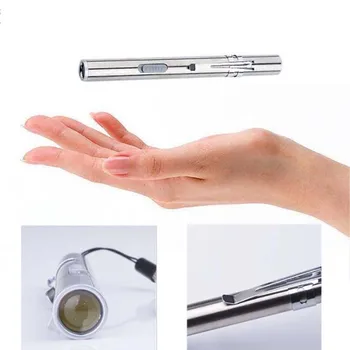 

Wasafire 10pcs/lot Wholesale Mini Led Stainless Steel Tactical Flashlight Keychain Lanterna USB Rechargeable Torch for Camping