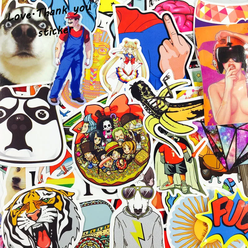 HOT 300PCS JDM car styling funny cool sticker bomb waterproof graffiti Doodle sticker skateboard decal toy stickers