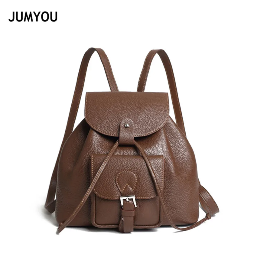 

Spring And Summer New 2019 Cow Leather Small Women Backpack Retro Soft Genuine Leather High Capacity Lady Backpacks Travel Bags