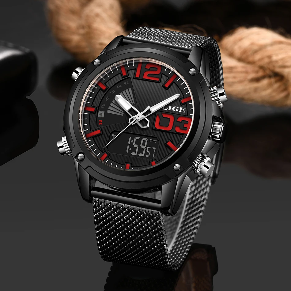 

2019 LIGE New Fashion Mens Watches Men Date Analog Quartz Clock Man Full Steel Military Waterproof Sport Watch Relogio Masculino