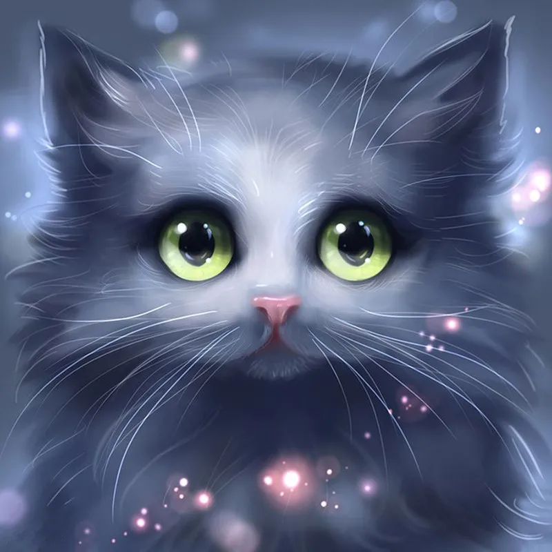 

Purple Cat Diy Diamond Pattern Painting 5d Square Full Diamond Embroidery Cross Stitch Aniaml Diamond Mosaic Home Decoration