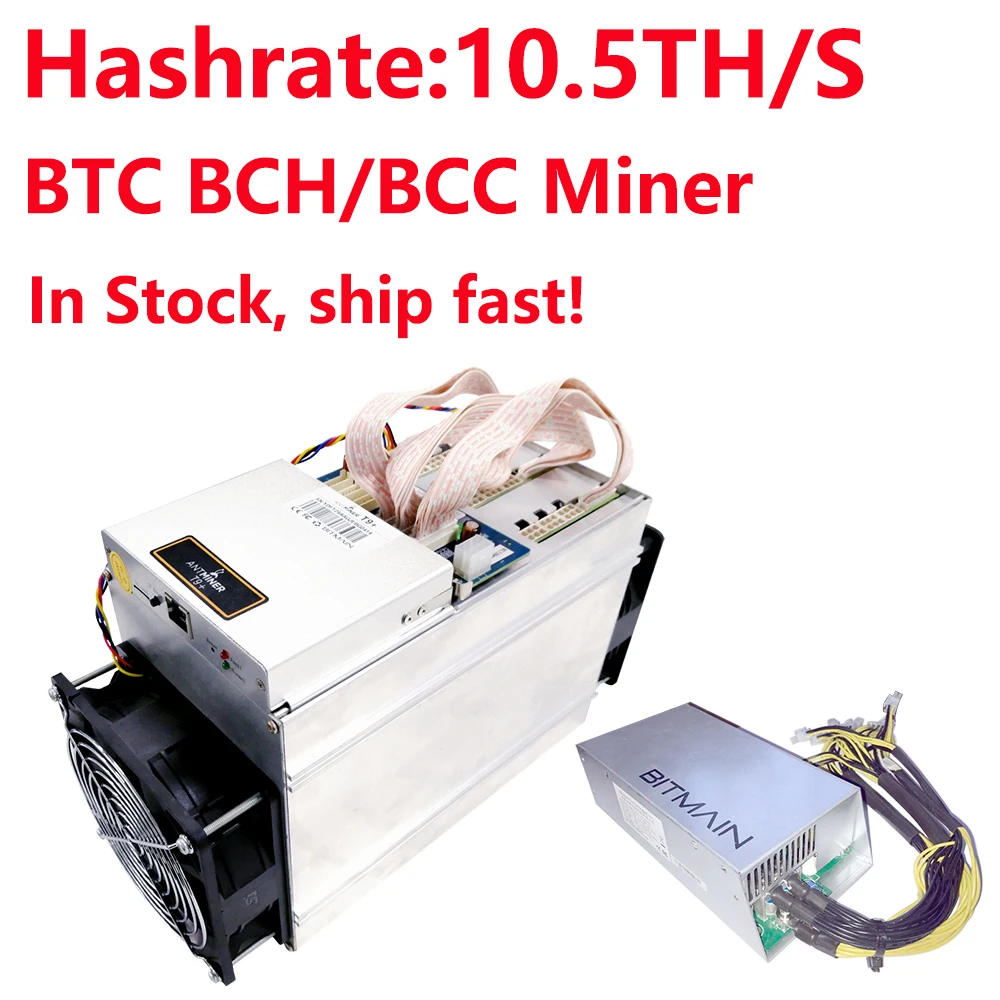 Используется ШАХТЕРА! Bitmain AntMiner T9 + 10,5 т Bitcoin Miner с APW3 + + (используется) Asic шахтер 16nm Btc шахтер, в наличии, быстрая доставка