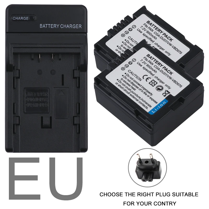 CGA-DU07 CGADU07 Батарея для цифрового фотоаппарата Panasonic DU06 DU07 NV-GS10 CGA-DU12 H258 GS500 GS28 GS328 GS320 GS188 GS180 GS300 - Цвет: EU