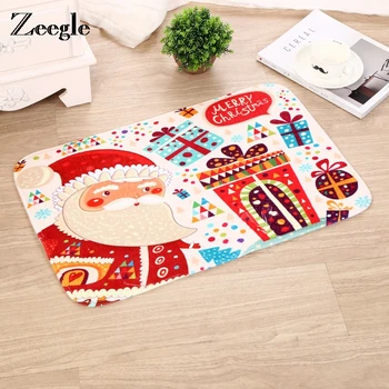 

Zeegle Merry Christmas Mat Entrance Door Mats Non-slip Kids Bedroom Area Rug Bedside Rug Foot Pad Absorbent Bath Mats Home Decor