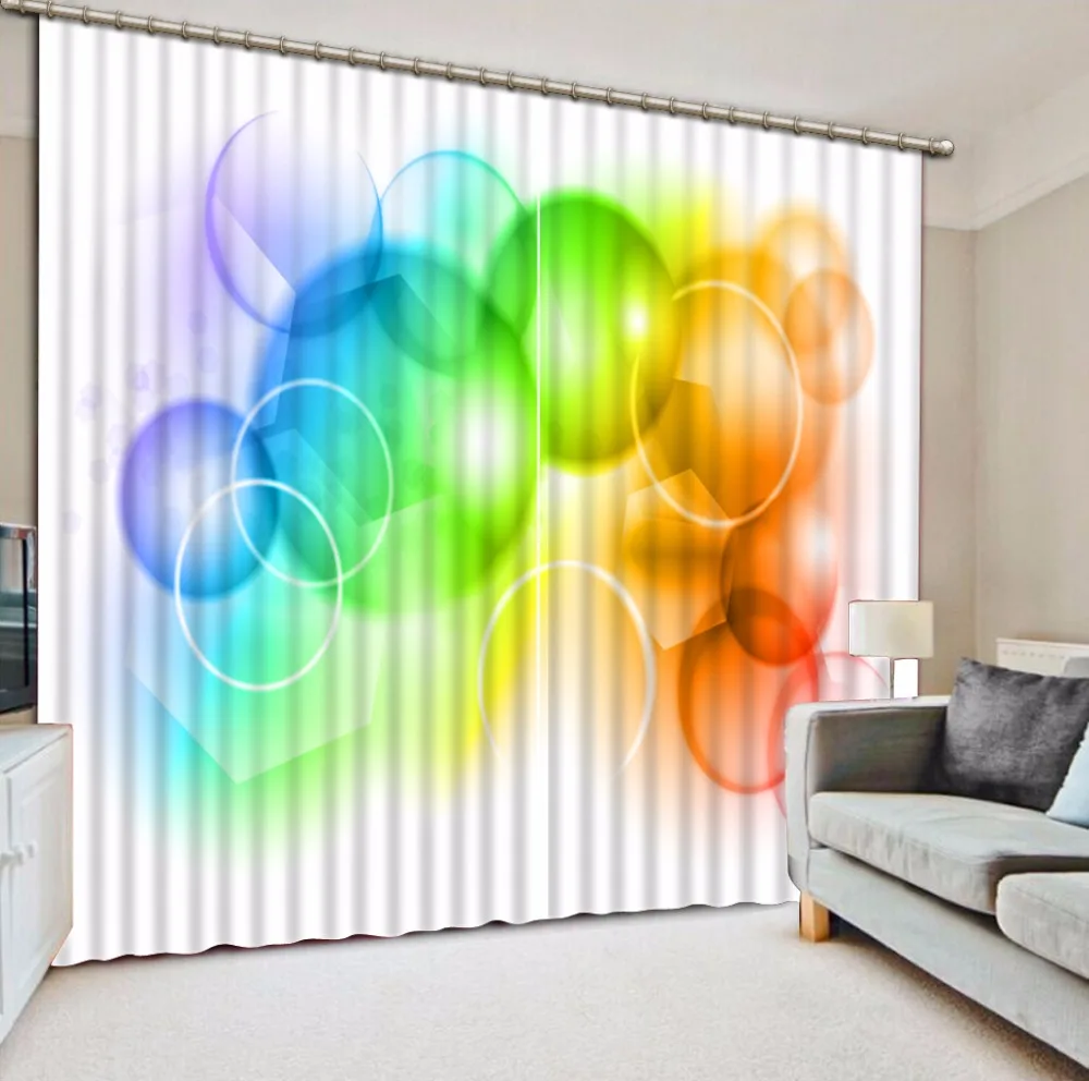 

Colorful Curtains Photo Circle Kids Room Curtains Drapes Modern Living Room Bedroom Curtains Decoration Custom any size