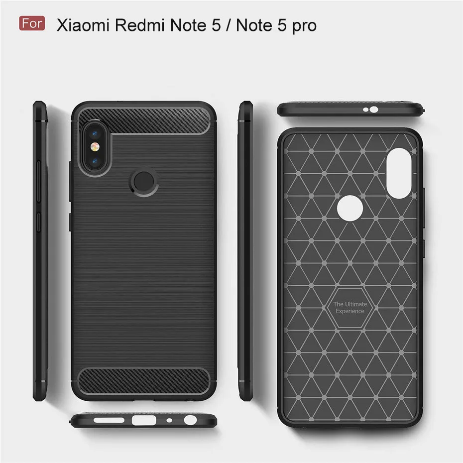 Soft Silicone Case For Xiaomi Redmi Note 5 Redmi 5 Plus Carbon Fiber ShockProof TPU Cover For Xiaomi Redmi Note 5 Pro Case