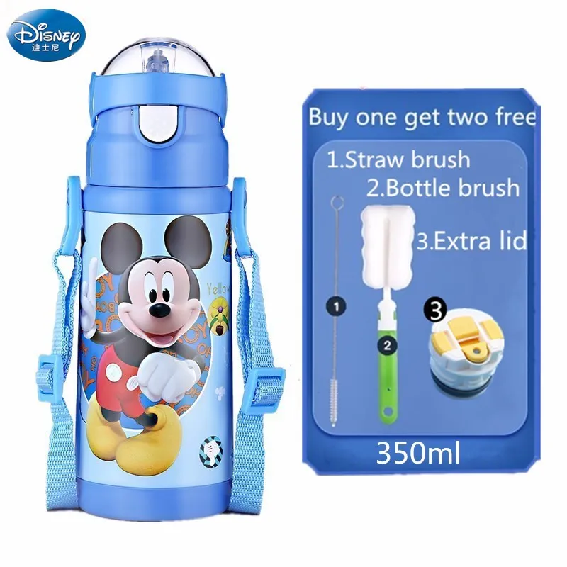 Child Feeding Cup Thermos Bottle Cartoon Baby Cup Micky Minnie Water Drinking Bottle Thermos Flask Portable For Travel School