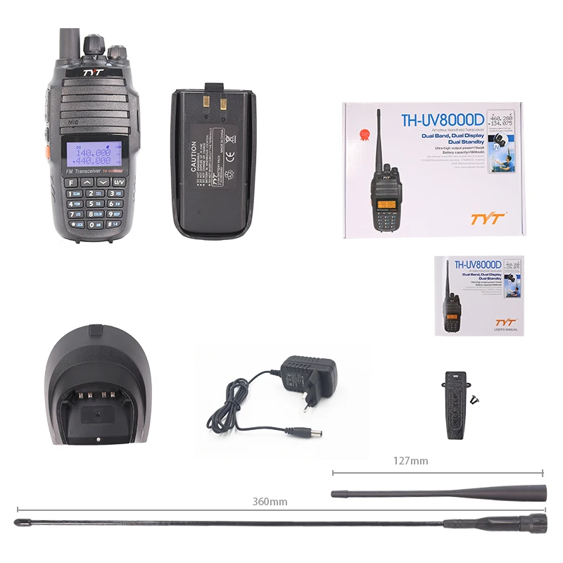 TYT TH-UV8000D портативная рация 10 км двухдиапазонный VHF& UHF 10 Вт 10 км любительский радиоприемник 3600 мАч функция перекрестного ретранслятора радиоприемник TYT