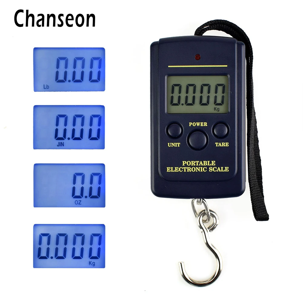 Chanseon 40 кг x 10 г Мини цифровые весы для путешествий рыбалки Взвешивание стальной
