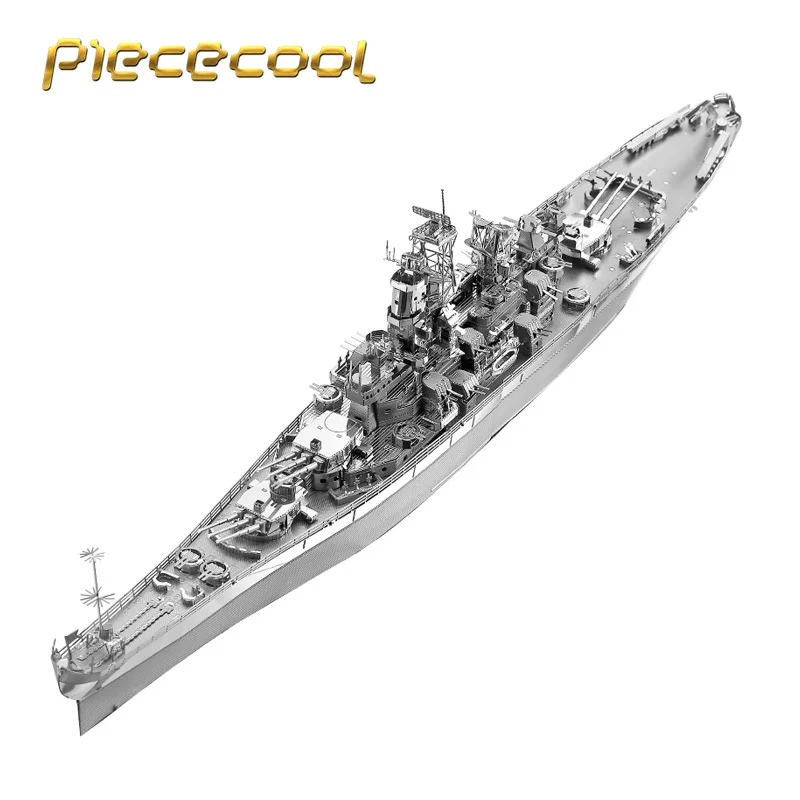 

Piececool 3D Metal Nano Puzzle USS MISSOURI BB-63 Warship Model Kits P096-S DIY 3D Laser Cut Assemble Jigsaw Toys