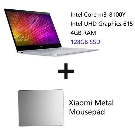 Xiaomi ноутбук Air 12,5 ''Intel Core M3-8100Y двухъядерный ноутбук 4 ГБ ОЗУ 128 Гб SSD Двухдиапазонная HDMI камера ПК - Цвет: M3 128GB set2