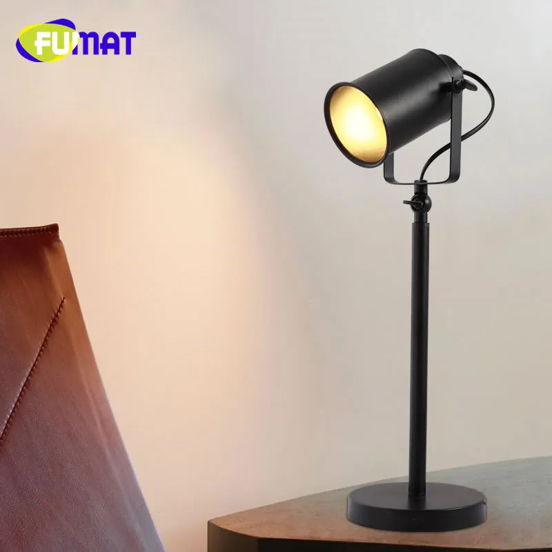

E27 LED Vintage Rotatable Table Lamp For Bedroom Living Room Metal Table Light Study Bedside Decoration Black Iron Desk Light