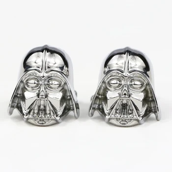 

12/pcs/lot Star Wars Darth Vader Anakin Skywalker Silver metal Cufflinks Designer Generous Man Cuff link Accessories Nice Gift