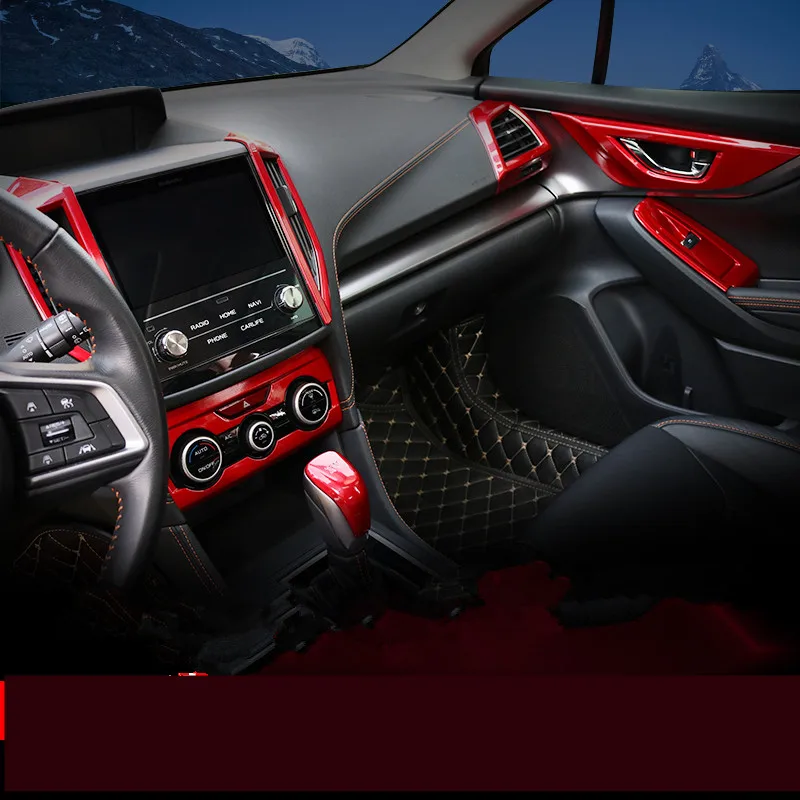 

Red Doors Handle Gear Cup Glasses Switch Air Outlet Frame For Subaru XV 2018 2019 AA520